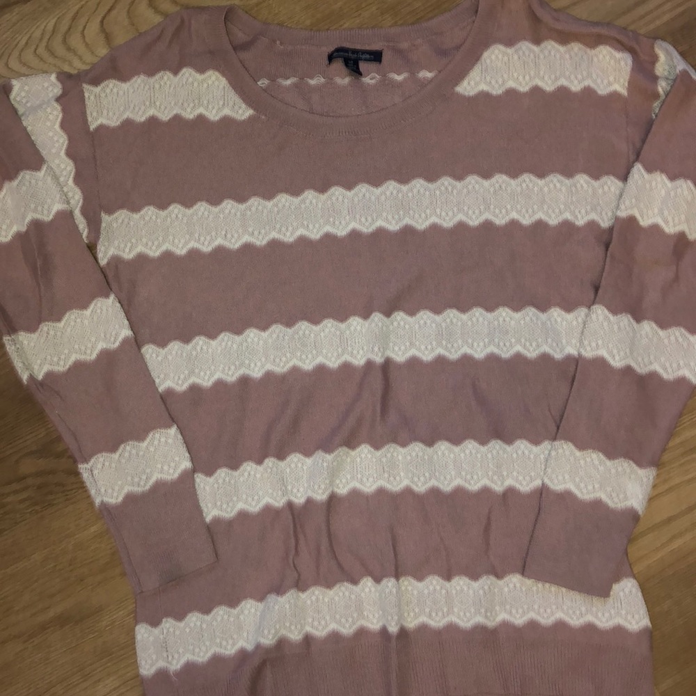 Pink and white striped long sleeve